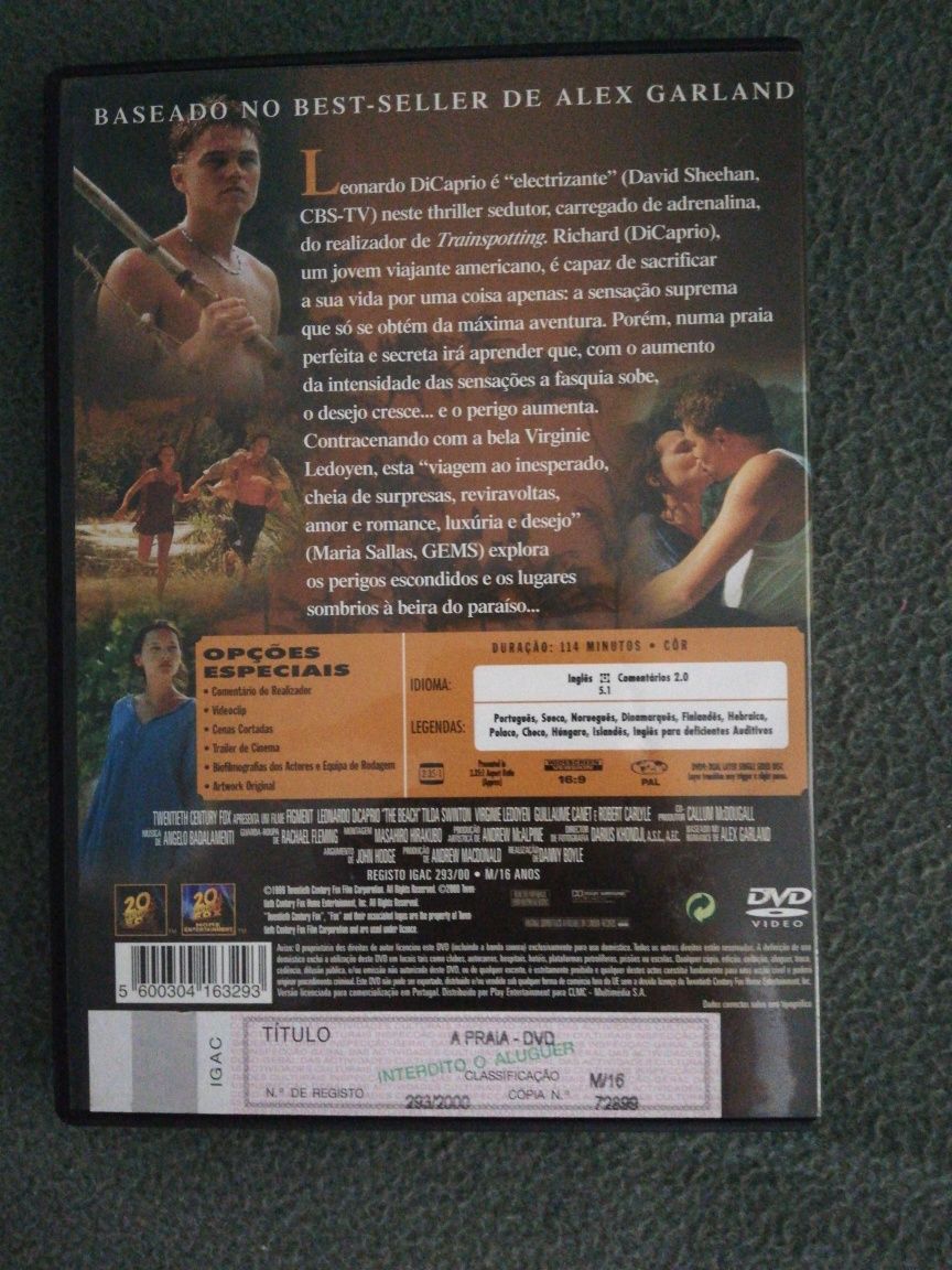 Dvd do filme "A Praia", DiCaprio (portes grátis)