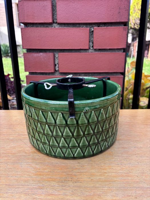 ceramiczny stojak na choinkę retro prl średni