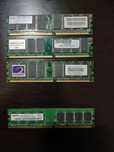 Memórias RAM antigas. 3x 512MB + 1x 1GB. (Valor unitário)