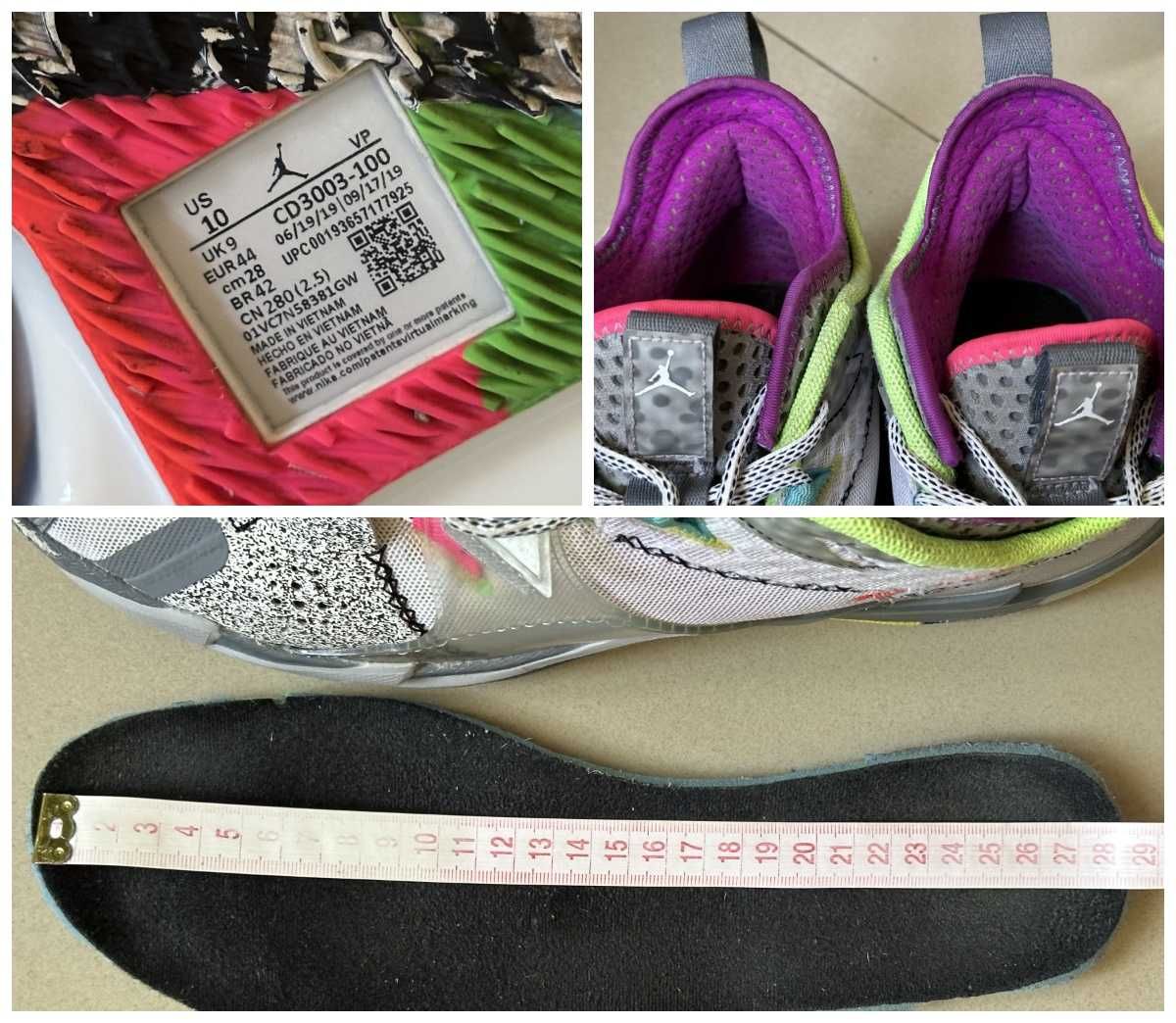 Кроссовки Nike Air Jordan Why Not Zer0.3 размер EUR-44/43-28 см.