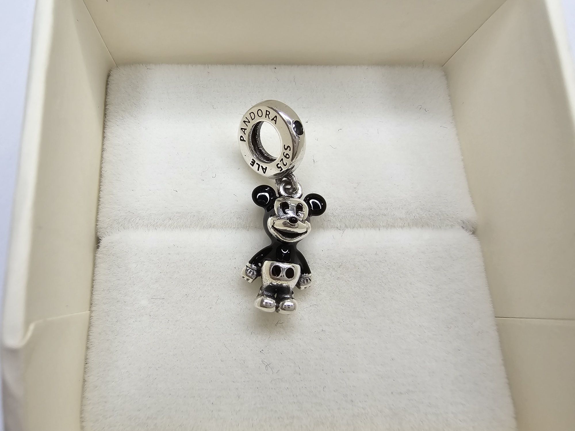 Srebrny Charms przypinka do bransoletki Pandora 925 myszka Mickey