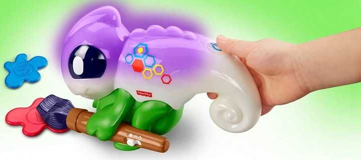FISHER PRICE kolorowy skaner KAMELEON figurka uczy kolorów LICZB