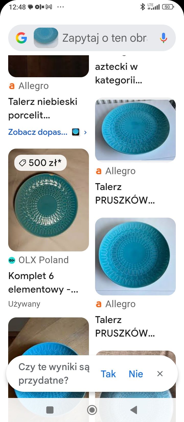 Talerzyki porcelit Pruszków - 6 szt - Aztecki