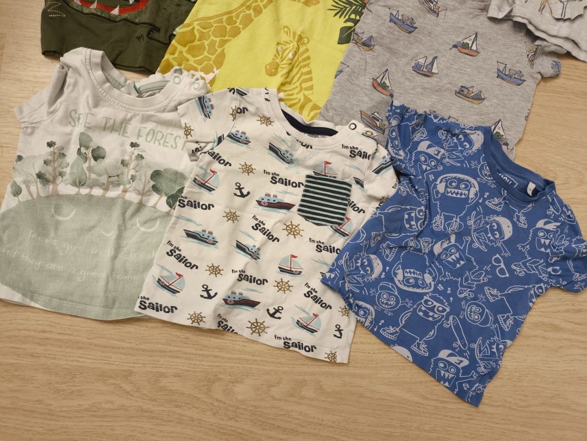 14 koszulek t-shirt bluzek z krótkim rękawem 74-80