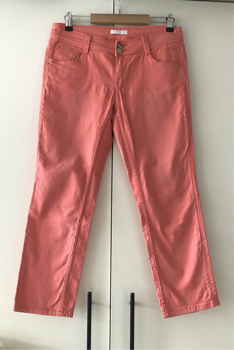 Jeansy Promod 7/8 łososiowe, rozmiar 40/M/L