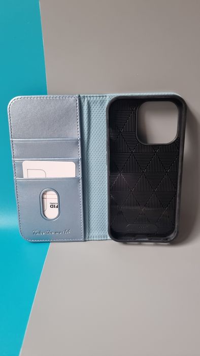Etui Portfelowe TUCCH do IPhone 14 Pro 6,1 niebieskie, RFID