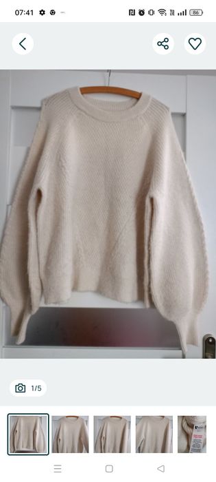 Kremowy fajny sweter xl