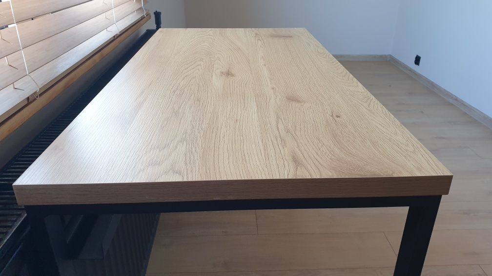 Biurko 55x110 okleina dąb, stalowe nogi JYSK