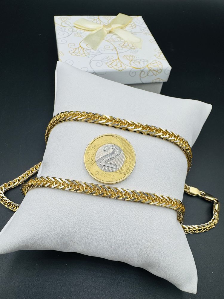 Nowy zloty lancuszek lisi ogon proba 585 waga 21,34g