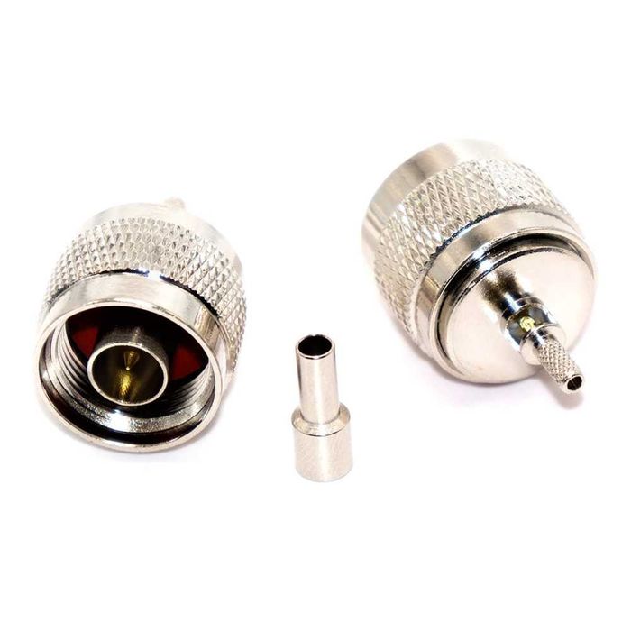 N-type (female) монтаж обтиск+ пайка, під кабелі RG-174 та RG-316