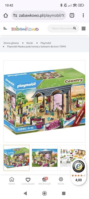 Playmobil 70995 , stajnia, boksy nauka jazdy konnej