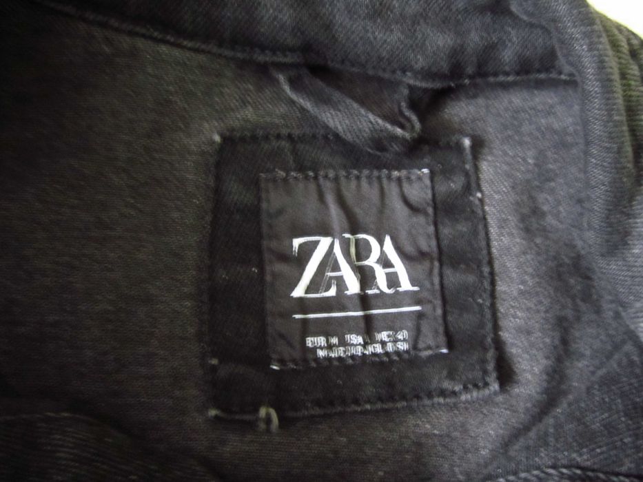 Kurtka Jeansowa Zara Męska Czarna Rozmiar S