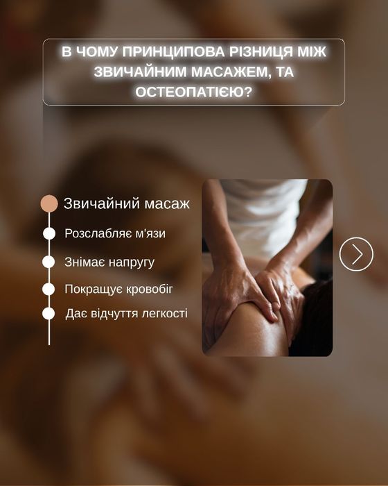 Масаж, остеопатія, краніосакральна терапія