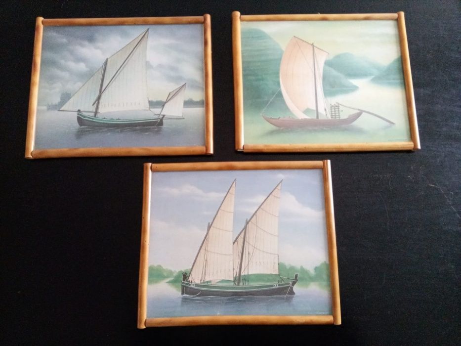 6 Quadros barcos em cana