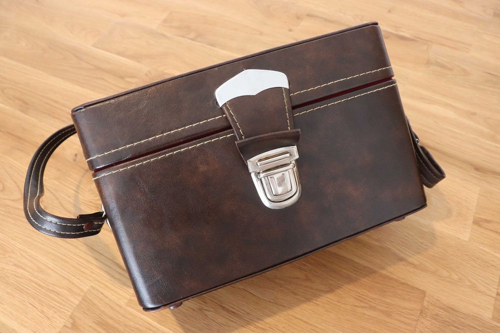 Mala vintage para transporte/armazenamento material fotográfico