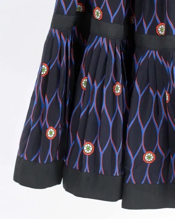 Шовкова міні спідниця синя KENZO & H&M літня юбка пышная летняя шелк М