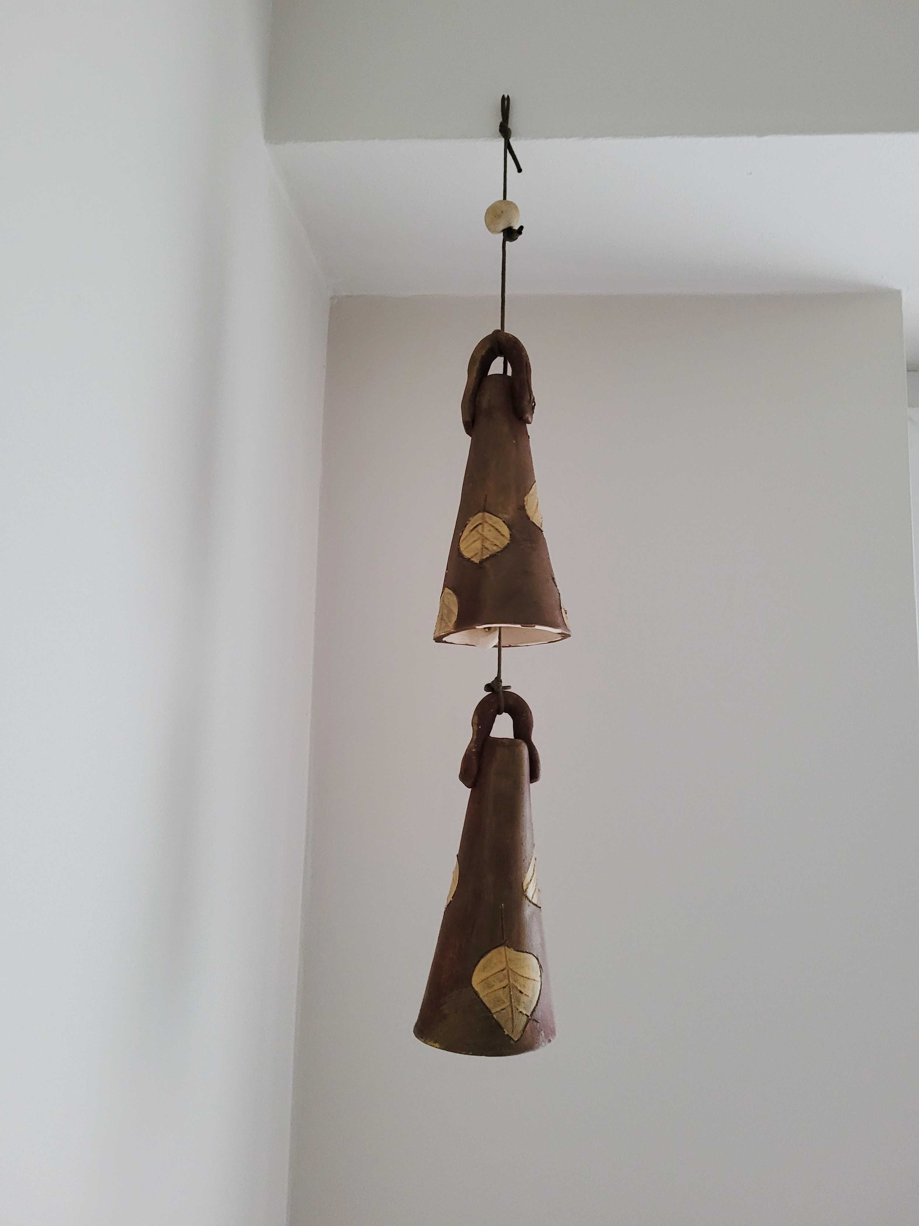 Dzwonki duże dzwony ceramiczne z motywem liści