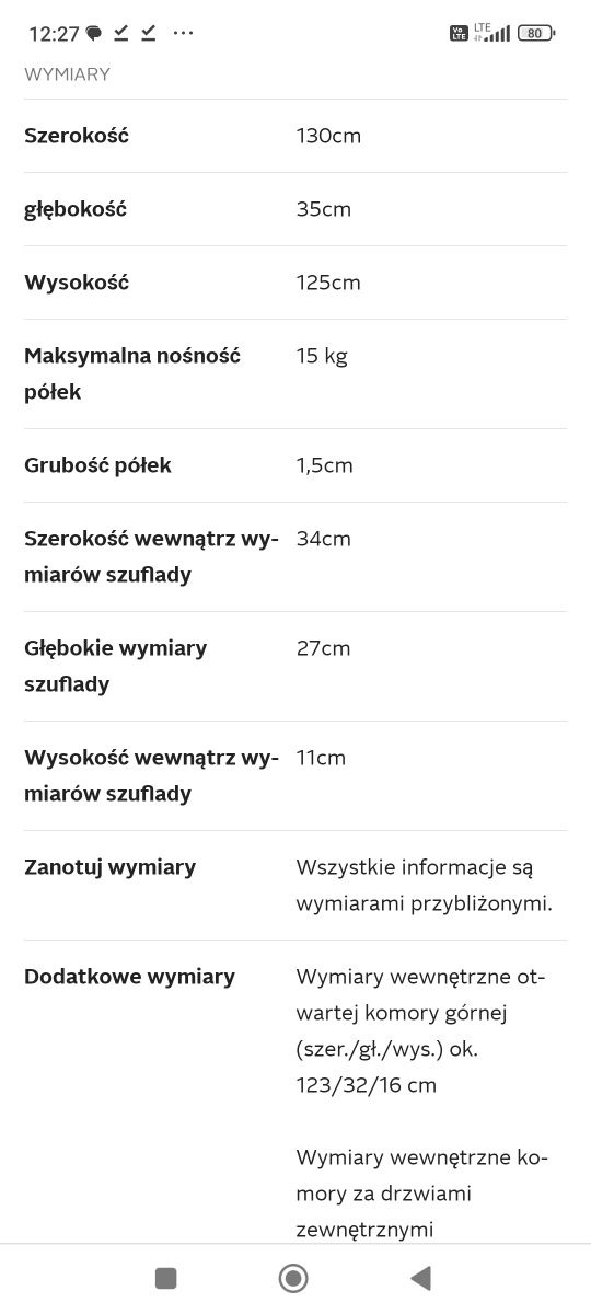 Komoda kredens sosna drewnonaturalne lub wenge