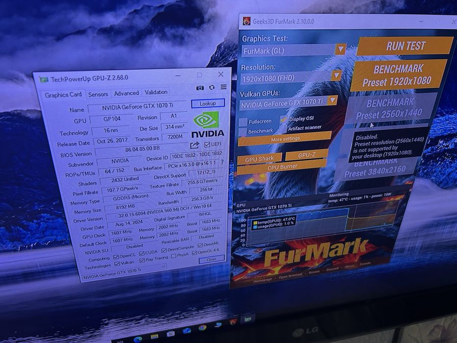 Видеокарта GTX1070 8gb Palit Game Rock!