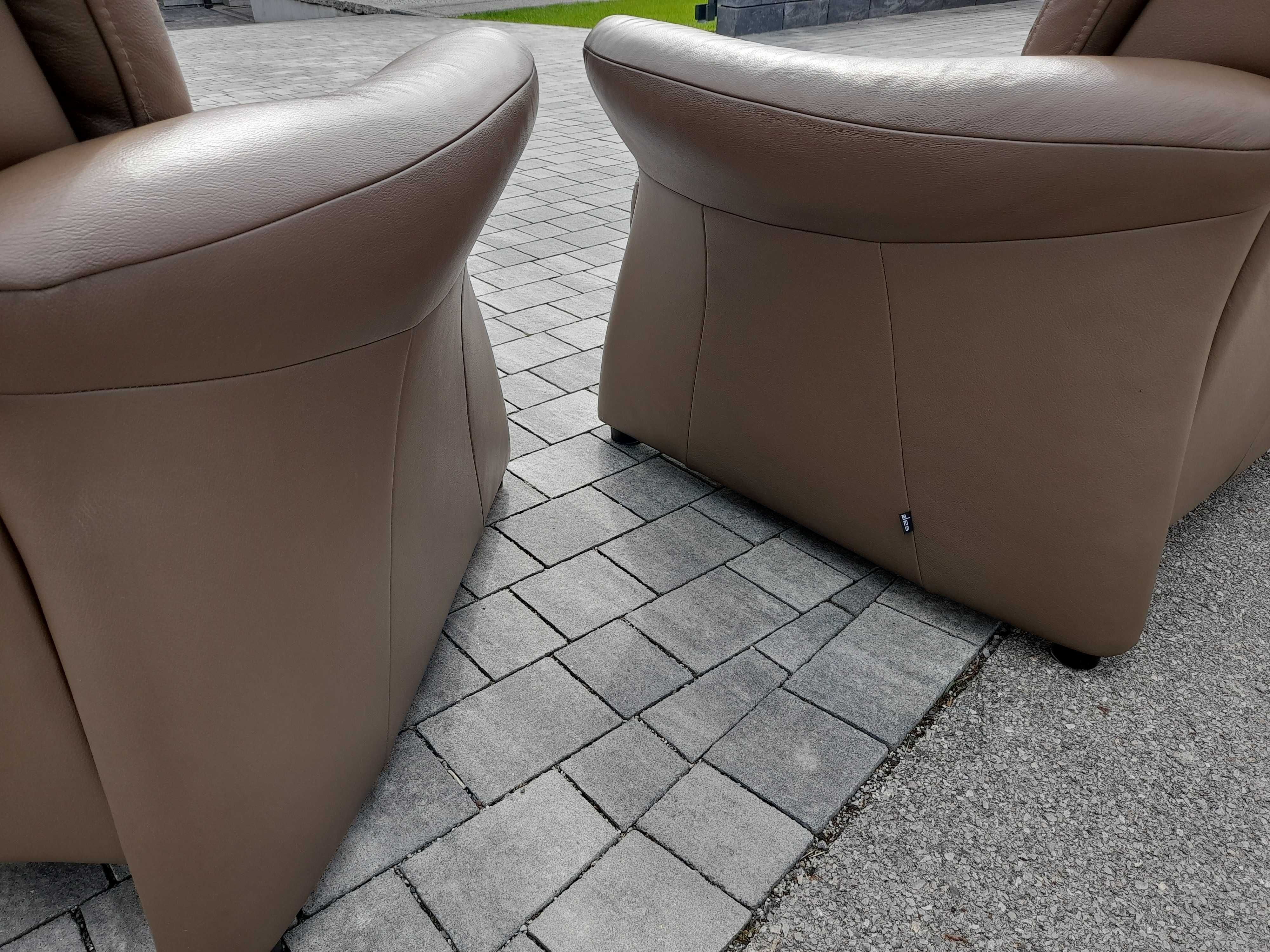 Idealny zestaw wypoczynkowy 3+2+1 skóra naturalna marki DES Sofa Line