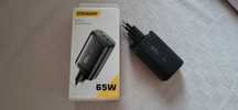 Nowa czarna ładowarka Essager 65W USB 2x Type C szybkie ładowanie