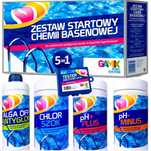 Zestaw Startowy Chemia Basenowa do Basenu 5W1 Chlor Alga PH Tester Gam