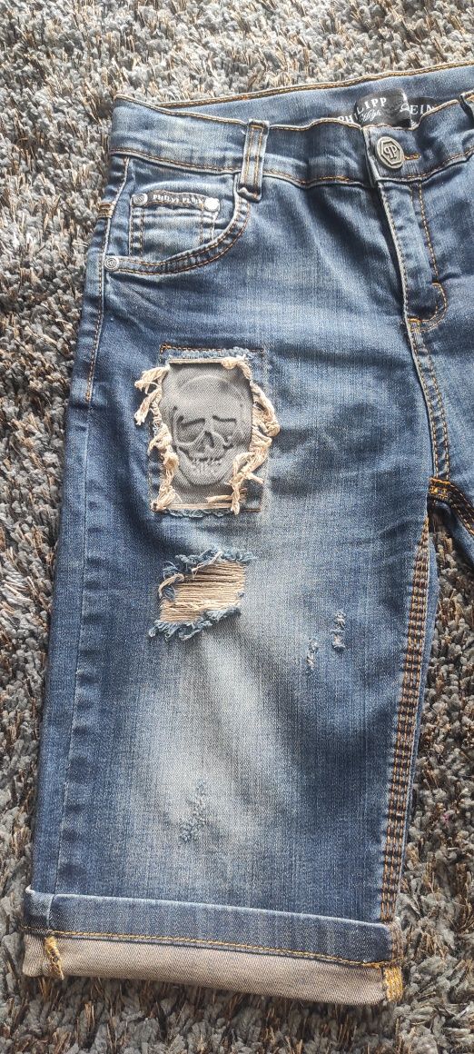 Szorty jeansowe Philipp Plein krótkie spodenki roz 8