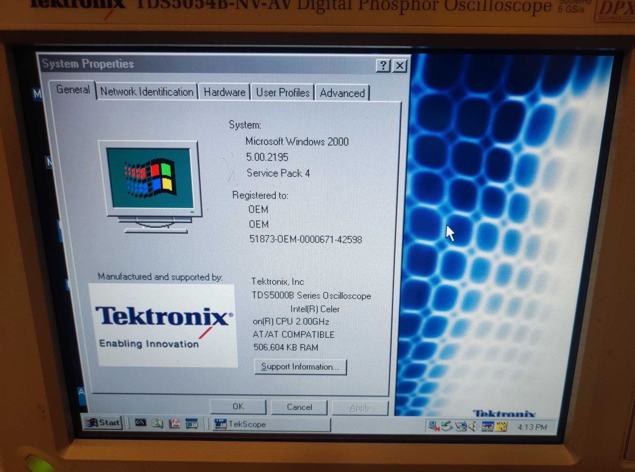 Oscyloskop Tektronix 500 MHz 5GS/s TDS5054B
