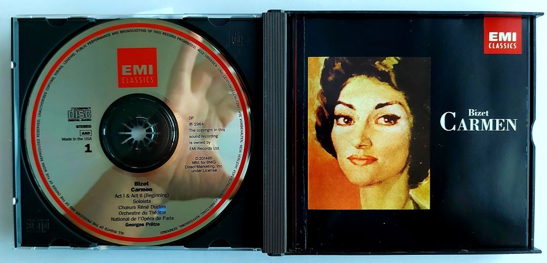 Bizet Carmen Maria Callas Nicolai Gedda Andrea Guiot 2CD 1985r