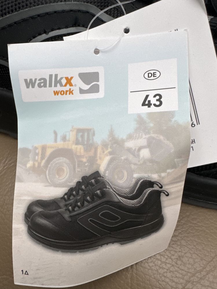 Walkx work buty meskie robocze 43 dl wkladki 28 cm  czarne