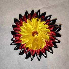 Spinka do włosów Kwiatek ze wstążek Handmade