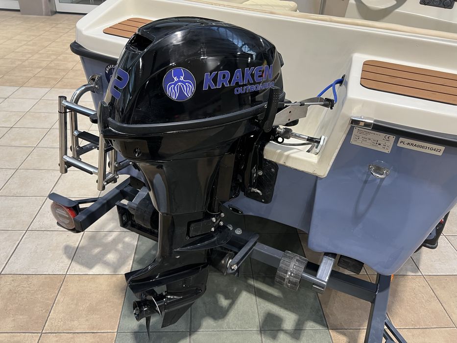 NOWA łódź łódka KRAKEN 380 OPEN z kierownicą SILNIK 12KM Rekreacyjna