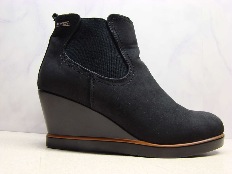 Czarne botki Sergio Leone R. 40 koturn 75 cm wsuwane nieocieplane