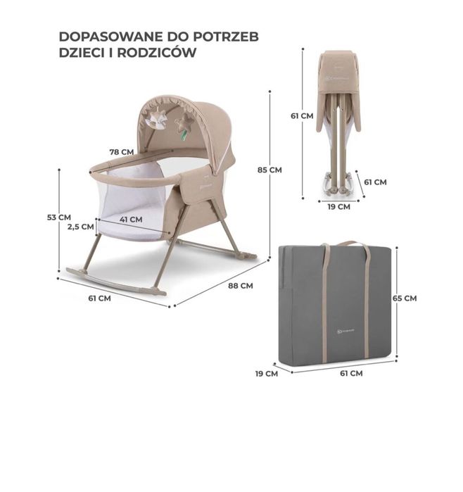 Łóżeczko KINDERKRAFT Lovi Beżowy