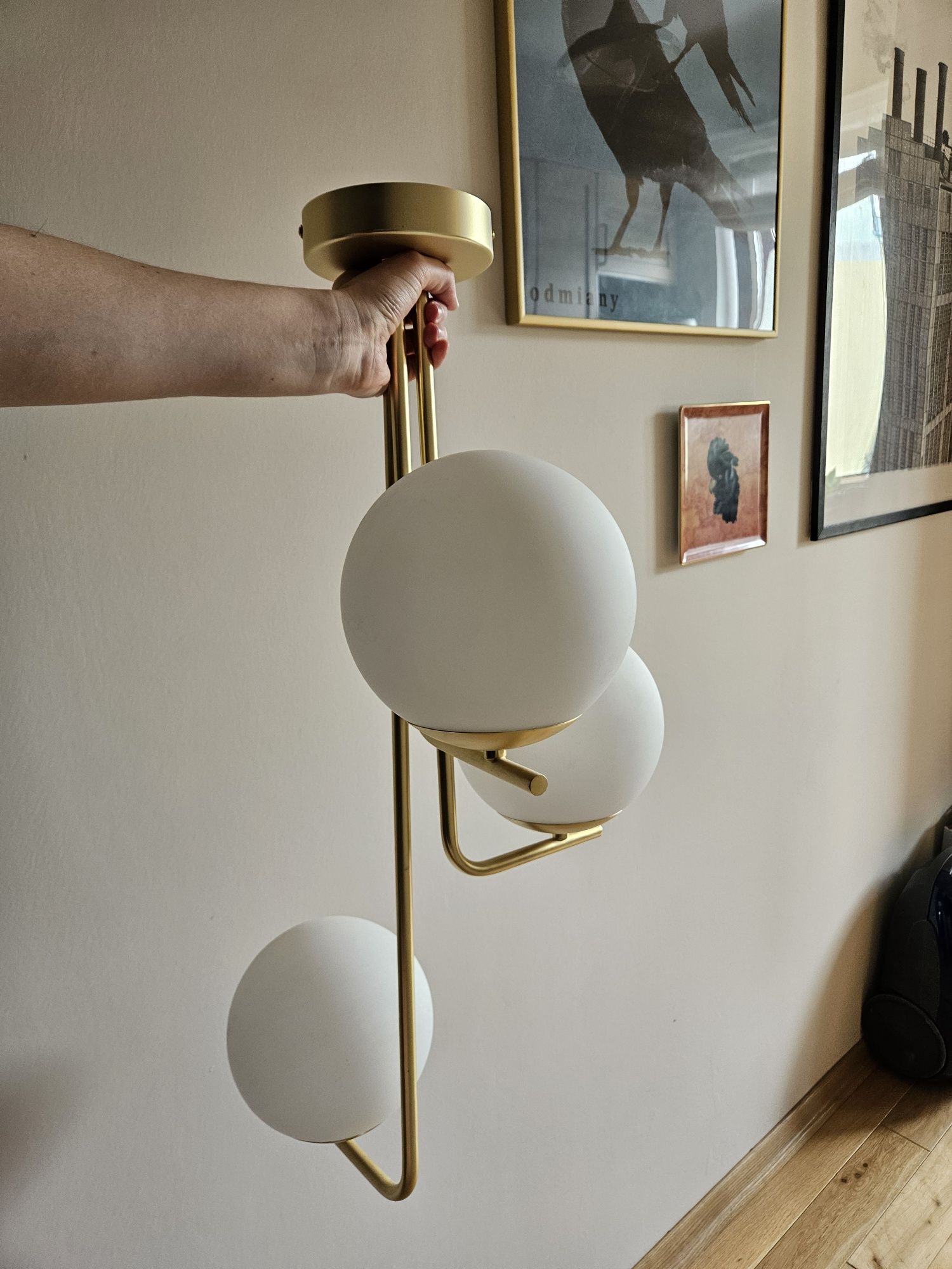Lampa wisząca złota kule GoodHome Baldaz 3 punktowa