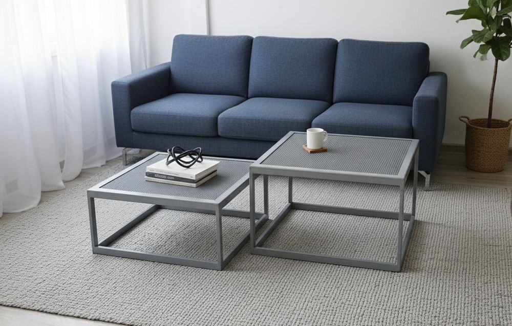 Designerskie stoliki kawowe metalowe industrial 2szt.