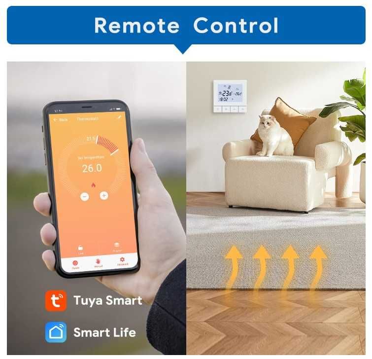 Inteligentny termostat Beok TDS75-WIFI-WPB, sterowanie kotłem gazowym