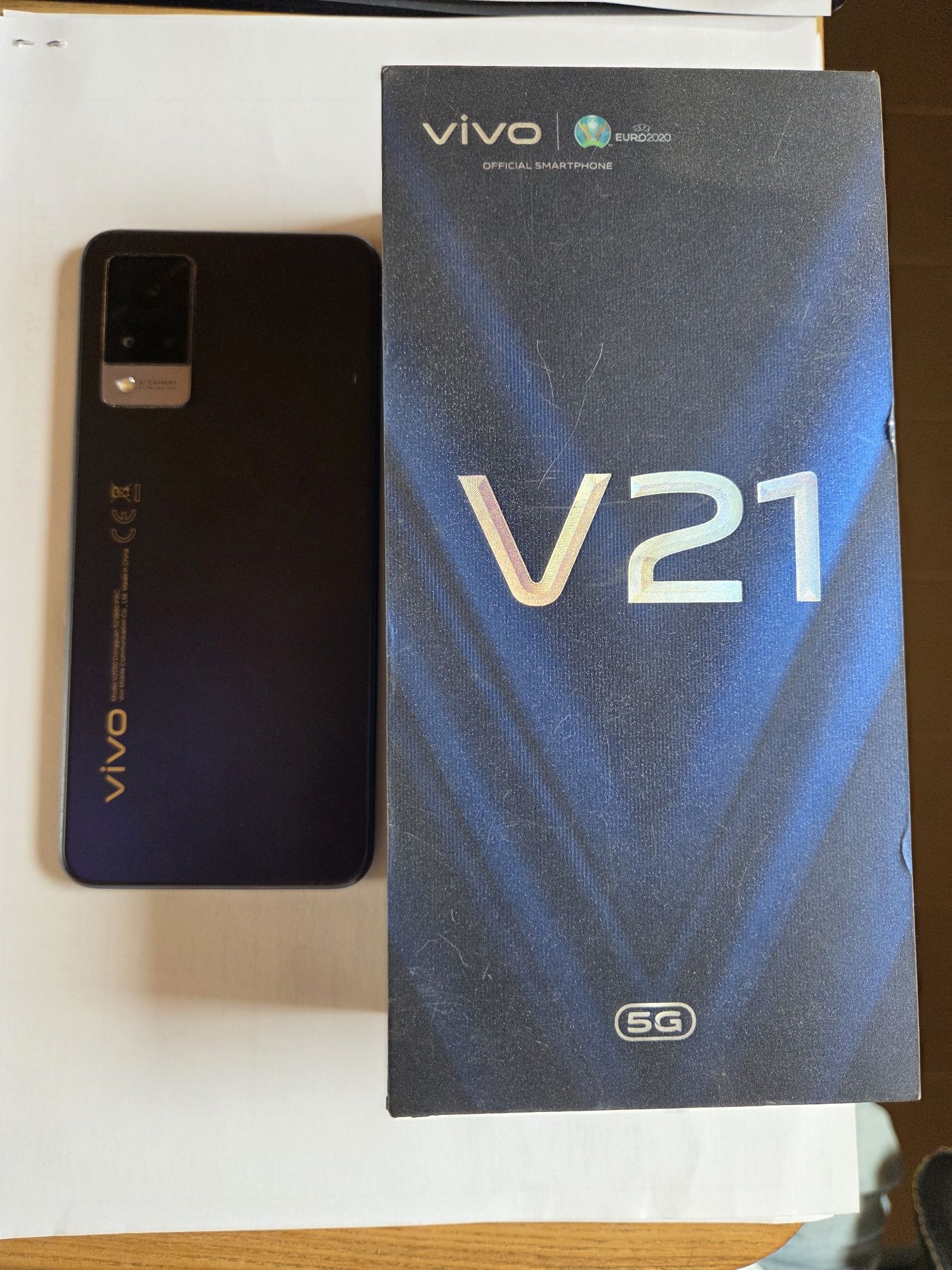 Vivo v21 pudełko folia