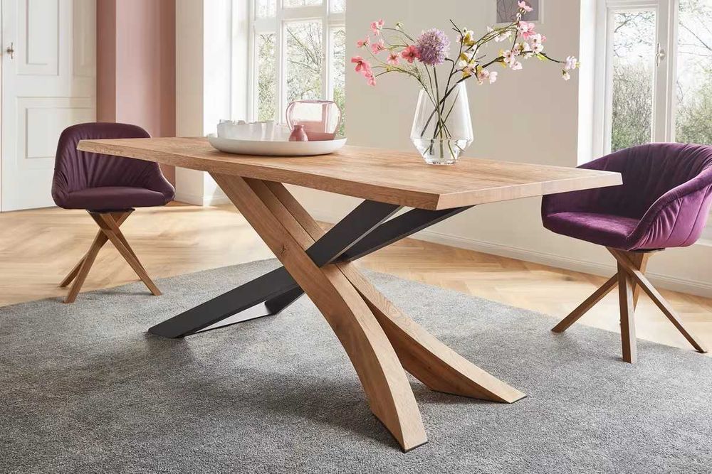 Stół INDUSTRIAL LOFT dębowy 240/105 lite drewno/antracyt stelaż