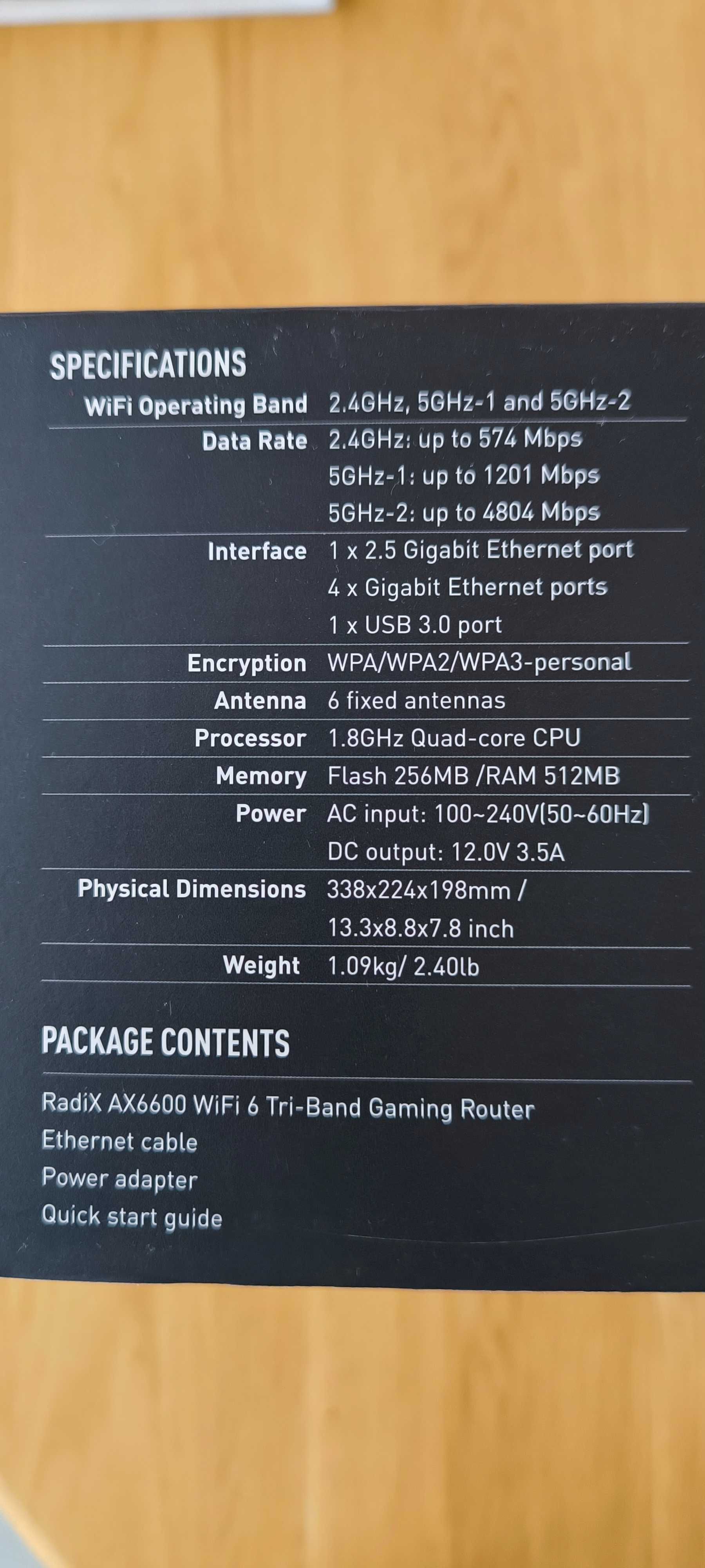 Роутер MSI RadiX GRAX66 AX6600 WiFi 6 Tri-Band Gaming
