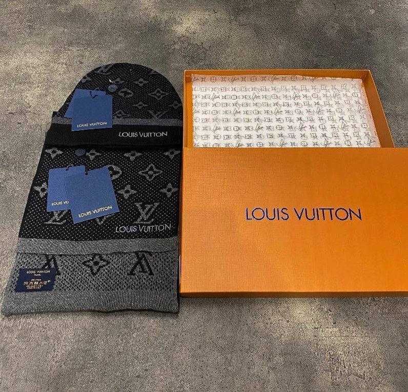 Шапка и шарф Louis Vuitton мужская шапка мужской шарф LV gu567