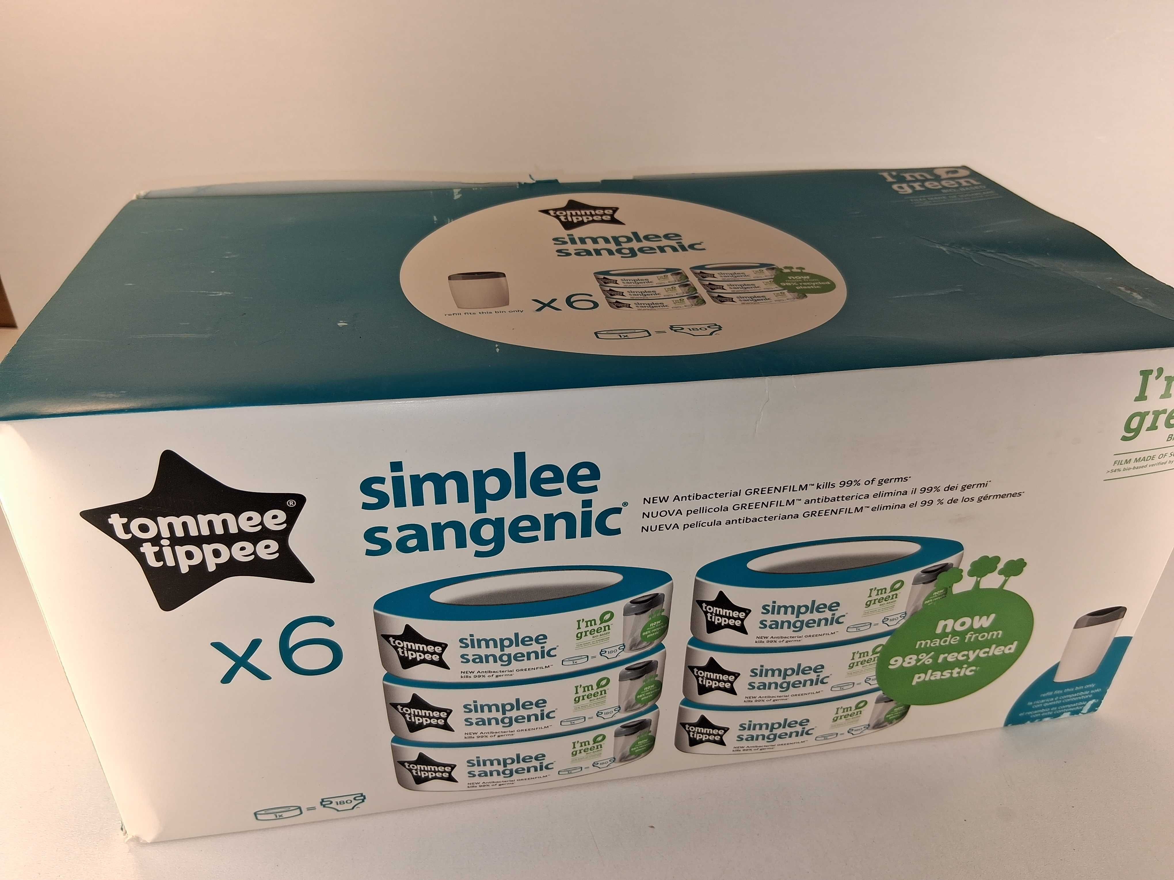 G013 Zestaw 6x Wkłady Do Kosza Na Pieluchy Tippee Sangenic Simplee