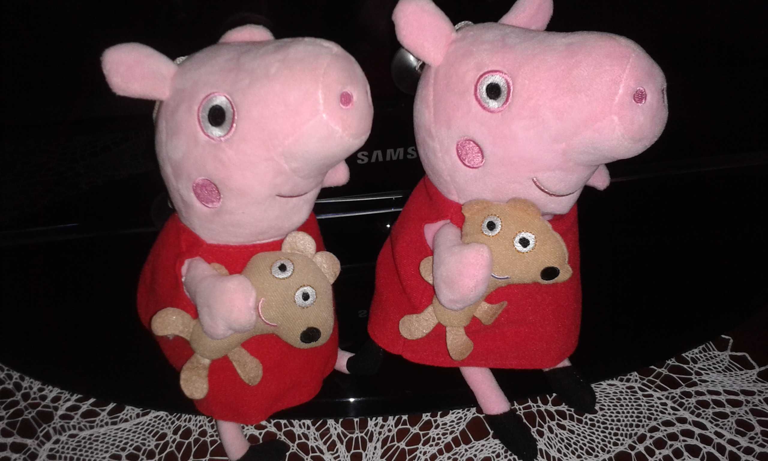 Świnka Peppa i Teddy maskotka dla bliźniaczek zabawka przytulanka Nowa