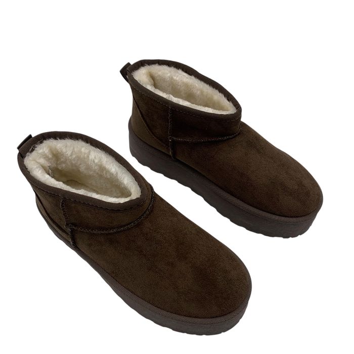 Buty zimowe śniegowce brązowe czekoladowe na platformie ocieplane r 40