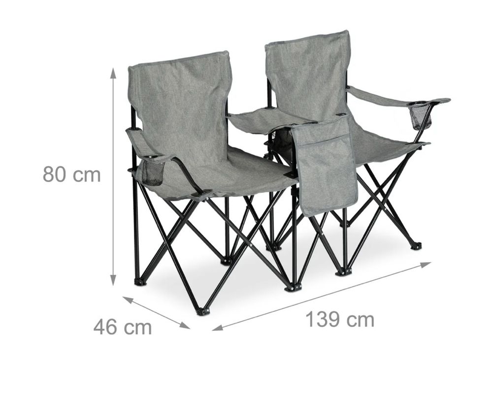 Dwuosobowe krzesło turystyczne składane