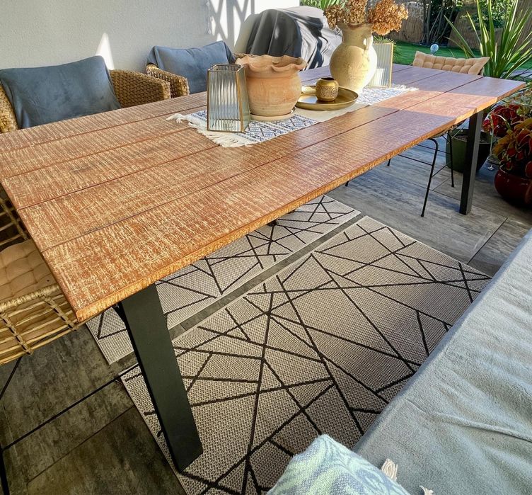 Stół drewniany  100x220, lakierowane nogi aluminiowe do domu i ogrodu