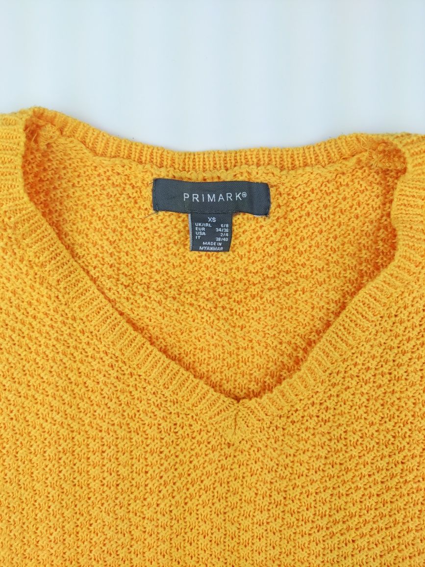 Żółty musztardowy sweter oversize Primark rozmiar XS
