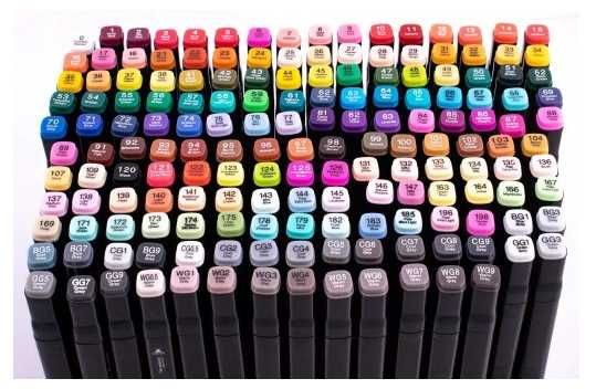 MARKERY ALKOHOLOWE 168 SZT Mazaki Pisaki Dwustronne Pro + TORBA