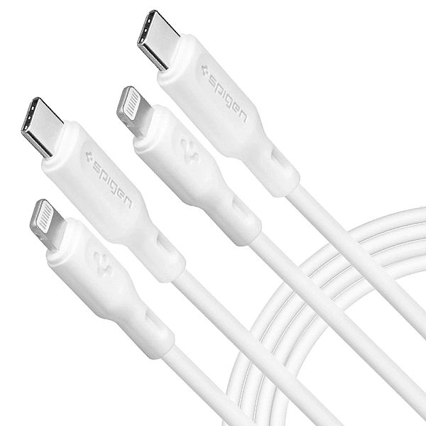 Kabel Spigen DuraSync MFi USB-C / Lightning 2-Pack 100 cm - biały