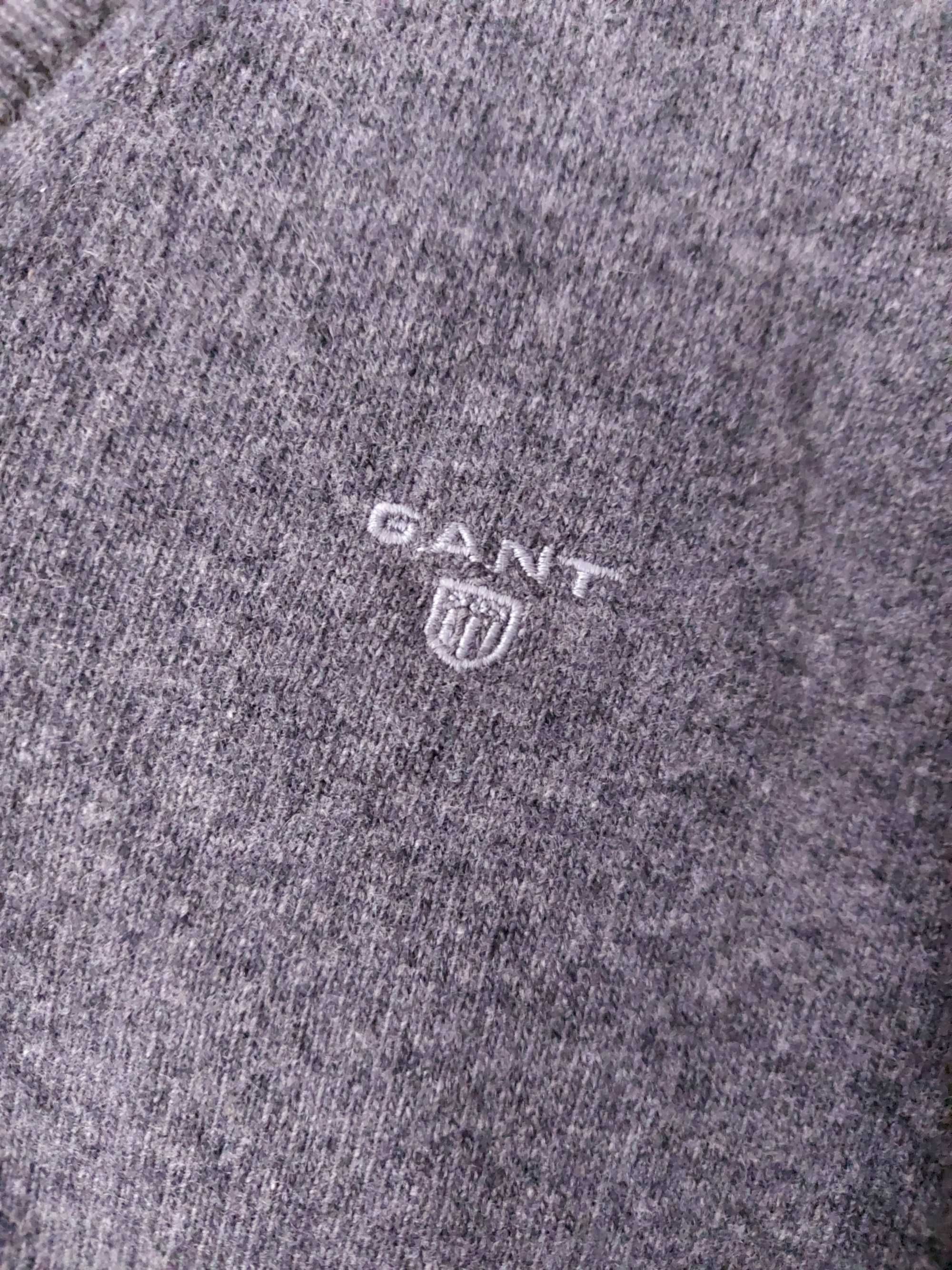 Sweter ciemno szary Gant kaszmir cashmere wełna wool